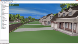 Scenario 3D Demo screen with houses